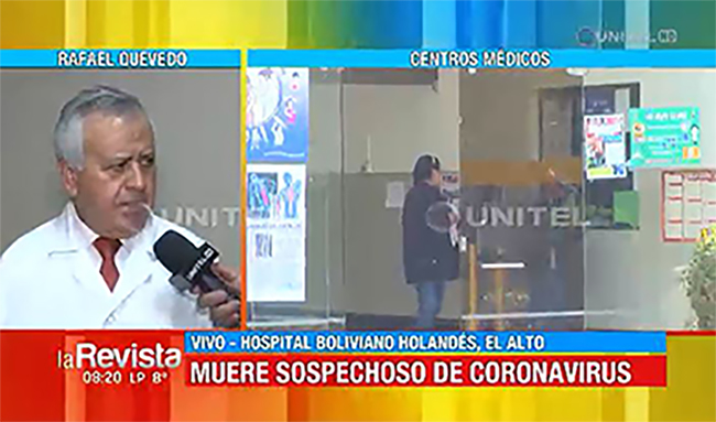 Reportan la muerte de un paciente sospechoso de coronavirus en La Paz