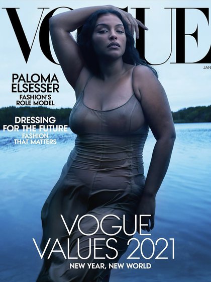 La última tapa de la revista Vogue, con Paloma Elsesser al frente.