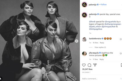 Paloma junto a otras colegas del mundo de la moda en uno de sus posteos en su cuenta de Instagram.